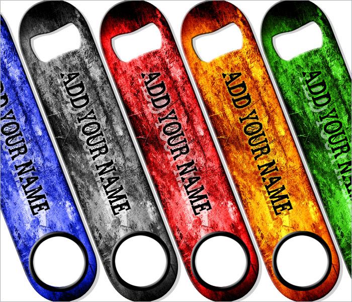 Grunge SPEED Bottle Opener – Several Color Options - ADD YOUR NAME