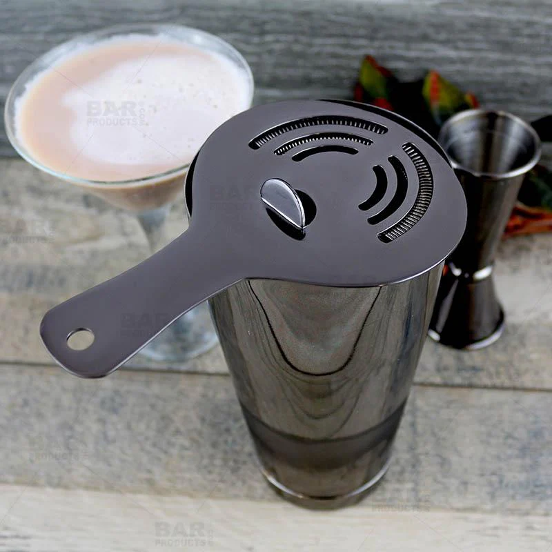 Gun Metal Plated Hawthorne Cocktail Strainer - Image 2