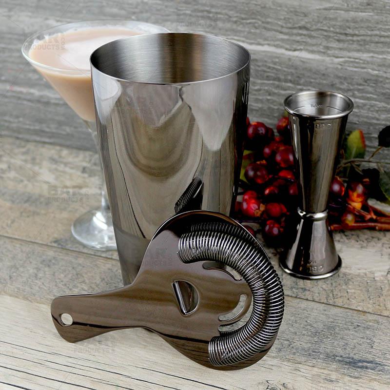 Gun Metal Plated Hawthorne Cocktail Strainer - Image 3
