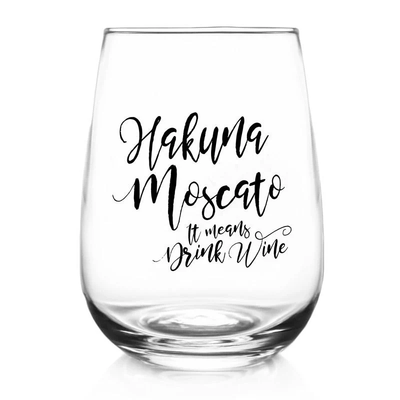 Hakuna Moscato Stemless Wine Glass - 17oz
