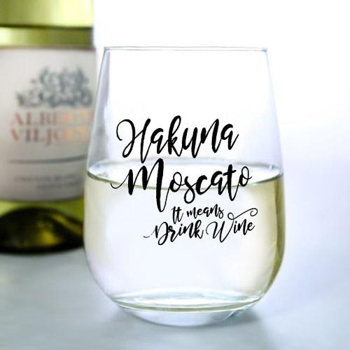 Hakuna Moscato Stemless Wine Glass - 17oz - Image 2
