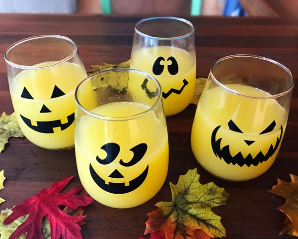 Halloween Jack O'Lantern Stemless Wine Glasses - Image 3