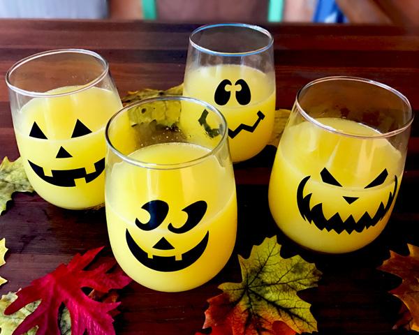 Halloween Jack O'Lantern Stemless Wine Glasses - Image 4