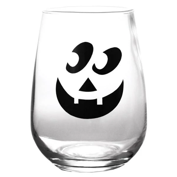 Halloween Jack O'Lantern Stemless Wine Glasses - Image 7