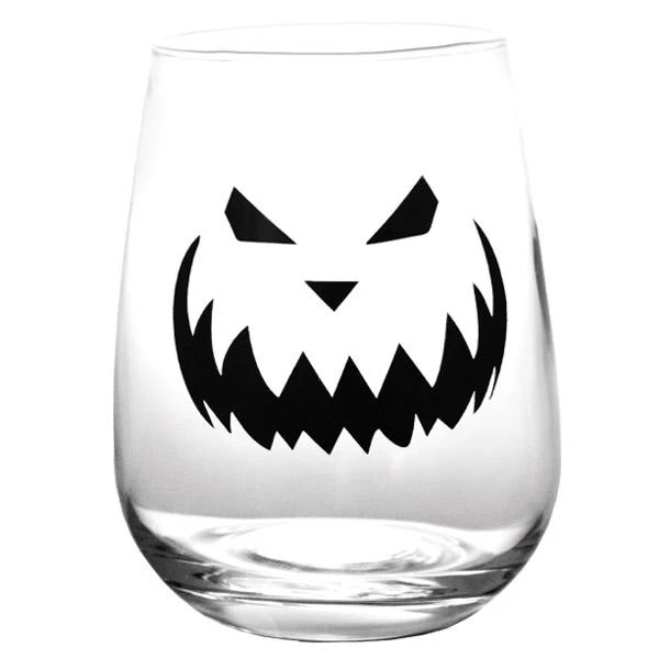 Halloween Jack O'Lantern Stemless Wine Glasses - Image 9