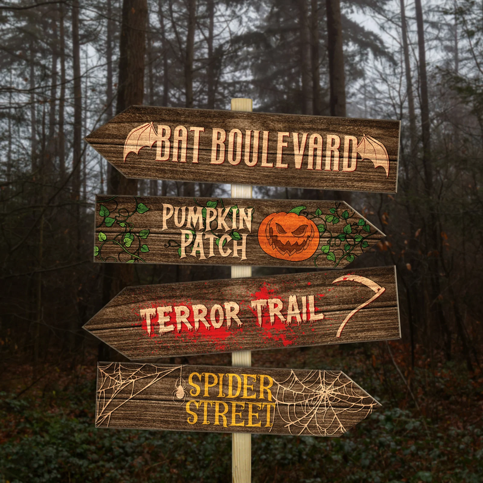 Halloween Wood Arrow Signs - 6 Designs Options - Image 3