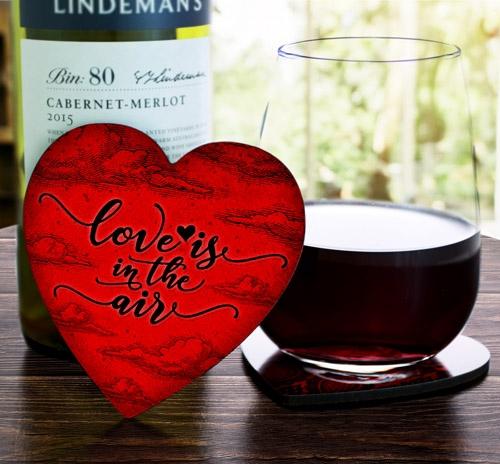 Heart Shaped Cork Bottom Coasters - Image 3