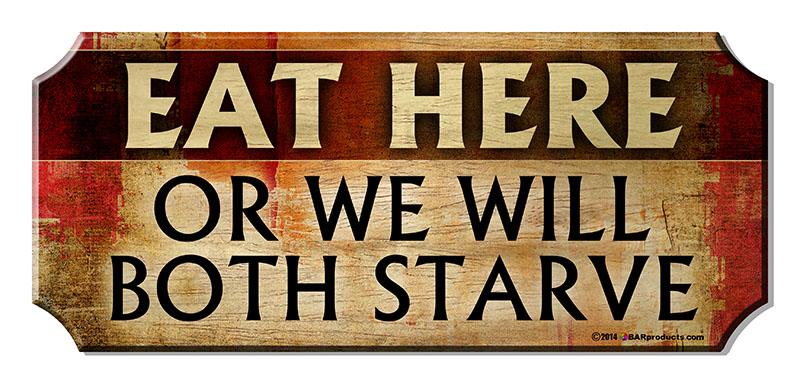 Eat Here - Wood Plaque Kolorcoat™ Sign