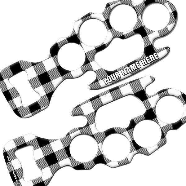Hipster Plaid Knuckle Buster Bottle Opener - ADD YOUR NAME - Image 7
