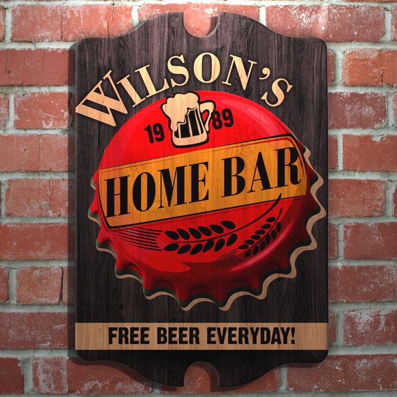 Home Bar - Custom Tavern Shaped Wood Bar Sign - Image 3