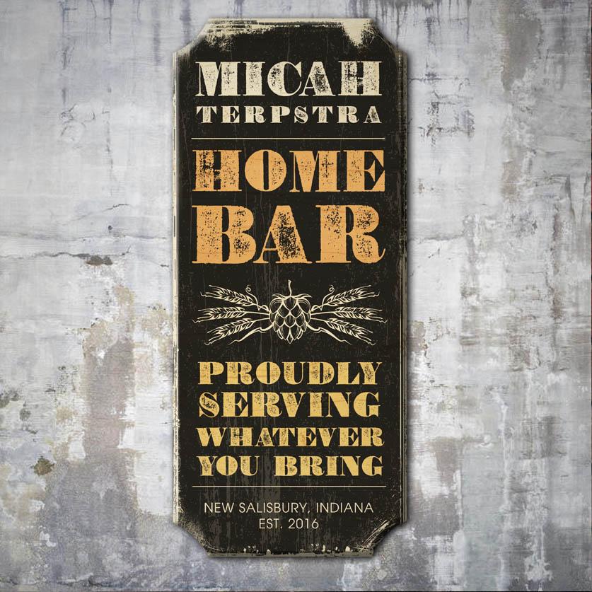 HOME BAR - CUSTOMIZABLE Wood Plaque Sign - Color Options - Image 2