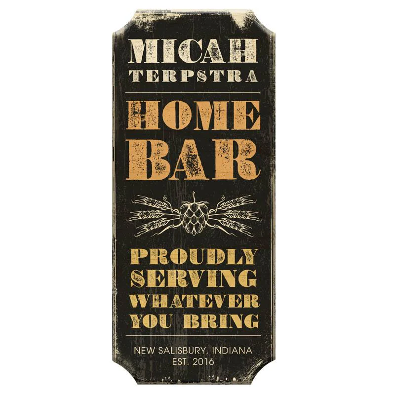 HOME BAR - CUSTOMIZABLE Wood Plaque Sign - Color Options - Image 3