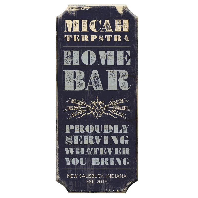 HOME BAR - CUSTOMIZABLE Wood Plaque Sign - Color Options - Image 4