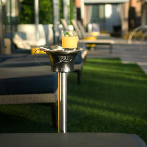 Ice Bucket Wine Bottle Cooler Stand Plus Charging Station - LED - Image 4