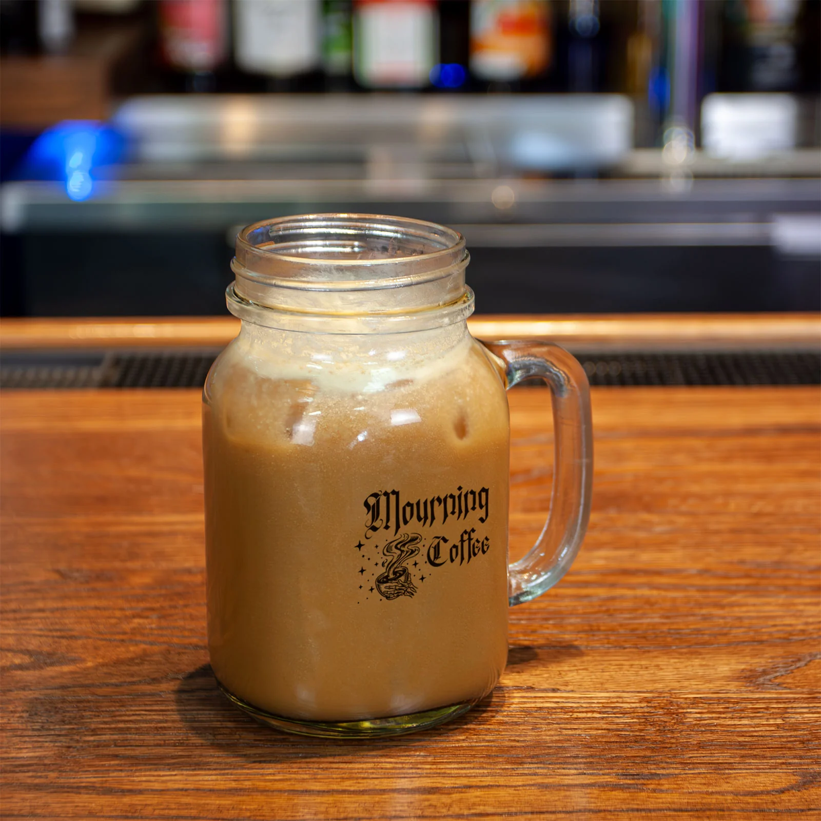 Imprinted BarConic® Mason Jar Mug - 21 oz - Mourning Coffee - Image 2