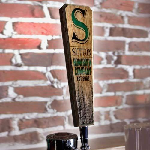 Initial Homebrew Company - Oak Wood Beer Tap Handles - Flared Shape