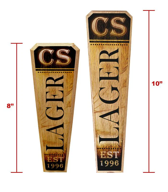 Initial LAGER Design - Oak Wood Beer Tap Handles - Flared Shape - Image 3