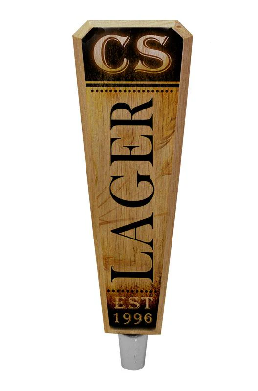 Initial LAGER Design - Oak Wood Beer Tap Handles - Flared Shape - Image 4