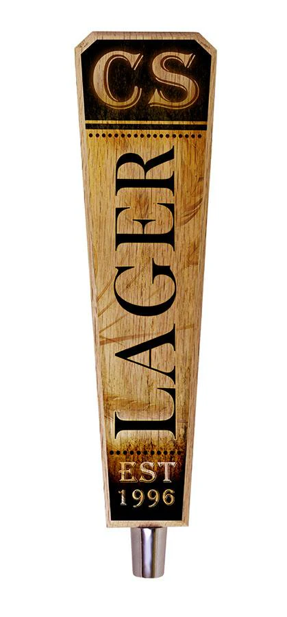 Initial LAGER Design - Oak Wood Beer Tap Handles - Flared Shape - Image 5