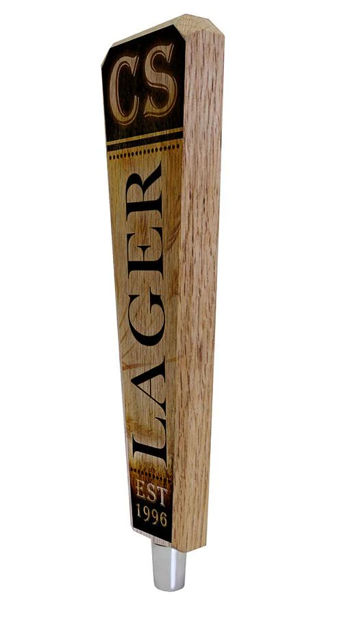 Initial LAGER Design - Oak Wood Beer Tap Handles - Flared Shape - Image 6