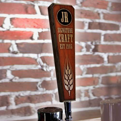 Initial Signature Craft - Oak Wood Beer Tap Handles - Flared Shape