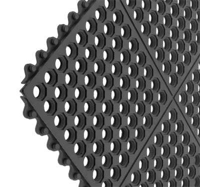 Interlocking Rubber Floor Mat-Black, Anti-fatigue