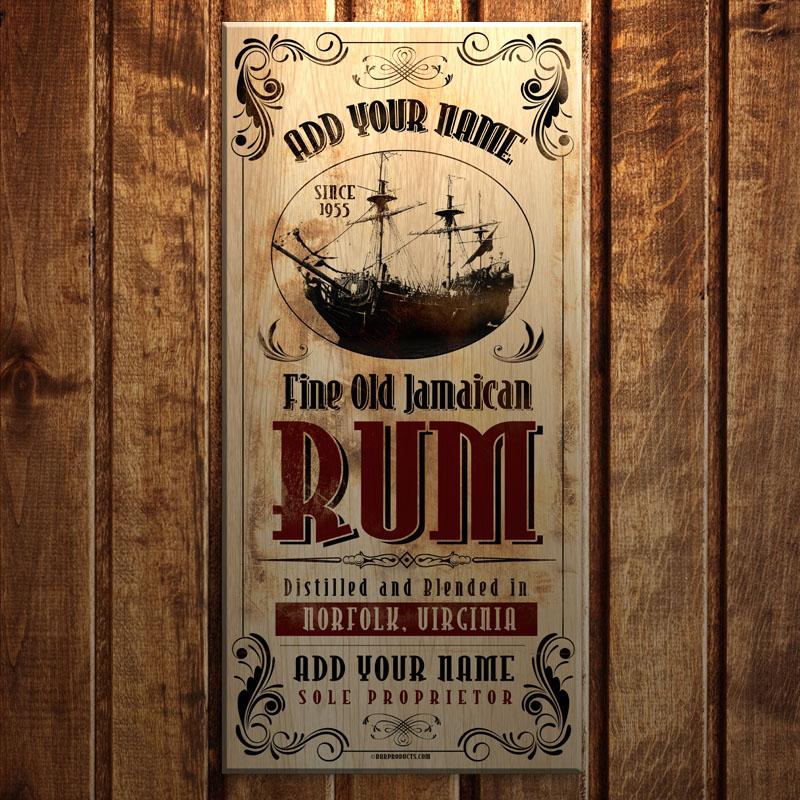 Jamaican Rum - CUSTOMIZABLE Large Vintage Wooden Bar Sign - 11 3/4" x 23 3/4" - Image 3