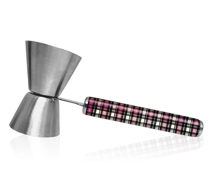 Plaid Jigger with Printed Handle Design - .75oz x 1.25oz