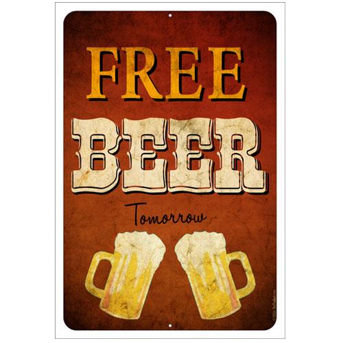 Kolorcoat™ Metal Bar Sign - Free Beer Tomorrow