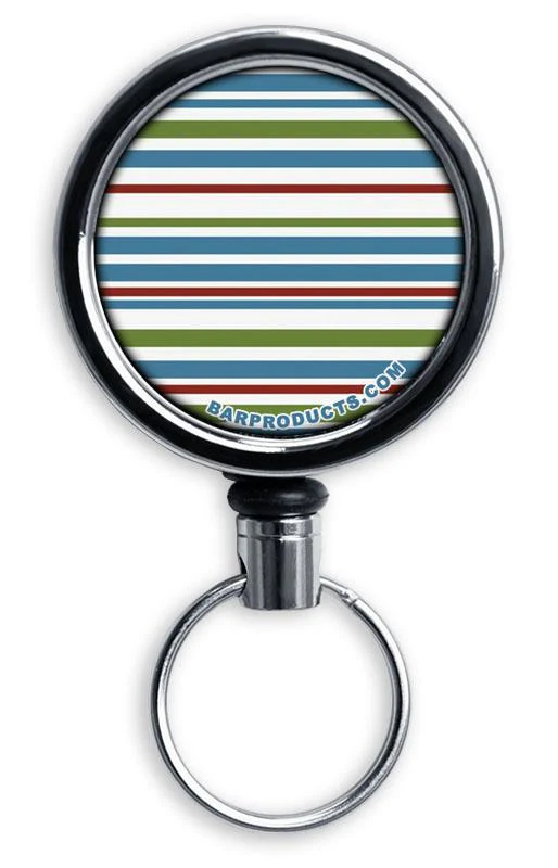 Kolorcoat™ Mini Bottle Opener with Retractable Reel – Stripes - Image 4