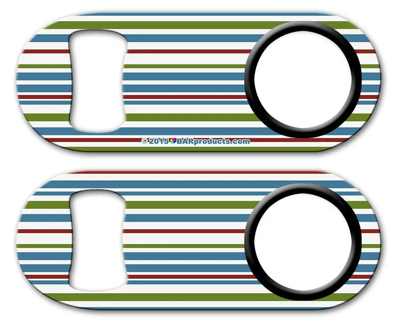 Kolorcoat™ Mini Bottle Opener with Retractable Reel – Stripes - Image 5