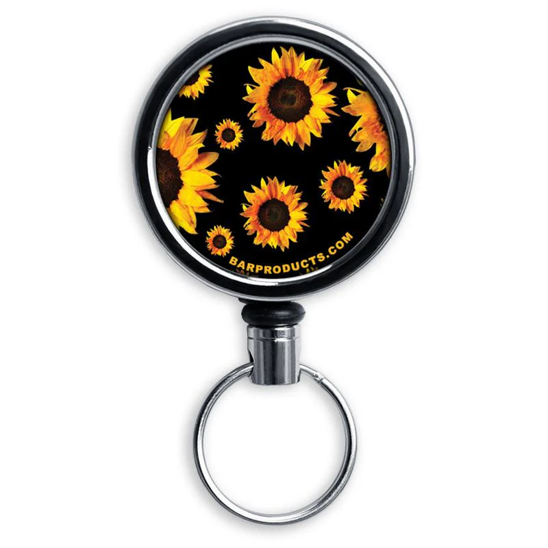 Kolorcoat™ Mini Bottle Opener with Retractable Reel - Sunflowers - Image 2
