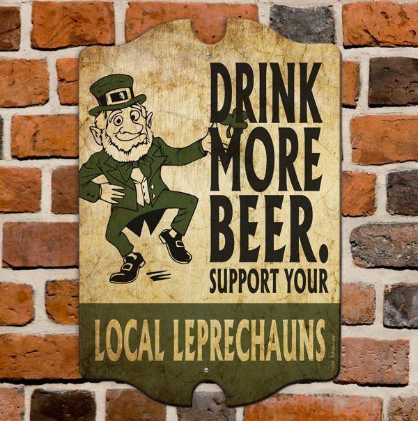 Kolorcoat™ Wood Bar Sign - Tavern Shaped - Support Your Local Leprechauns - Image 2