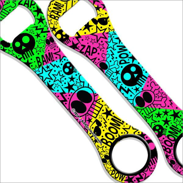 Retro Pop Skulls Kolorcoat™ Dog Bone Bottle Opener