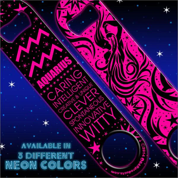Kolorcoat™ Zodiac Speed Bottle Opener - NEON - AQUARIUS
