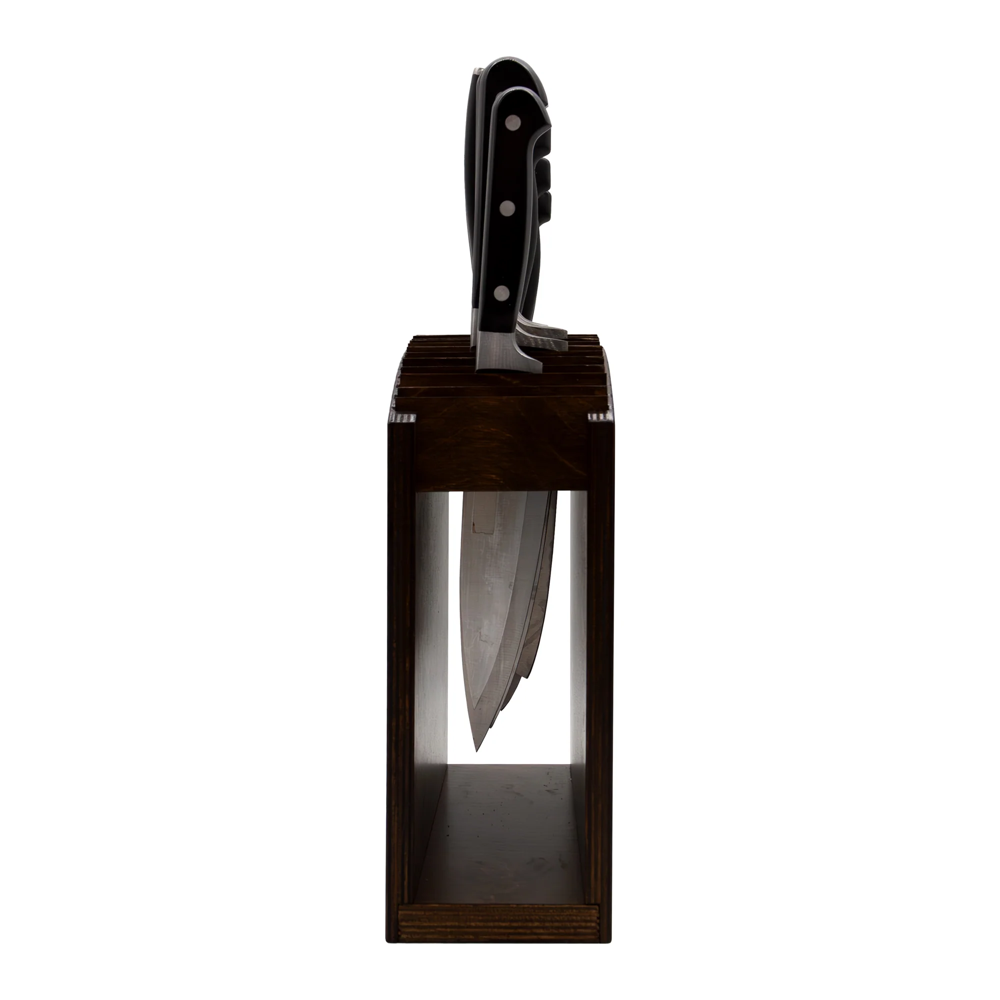 Laser Engraved Knife Block - Dark Stain - Customizable Floral Monogram - Handcrafted in the USA - Image 7