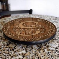 Lazy Susan - Customizable DARK WOOD with Leaves - 3 Different Sizes - Table Top - Handcrafted in USA - Image 4