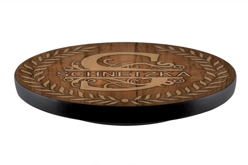 Lazy Susan - Customizable DARK WOOD with Leaves - 3 Different Sizes - Table Top - Handcrafted in USA - Image 5