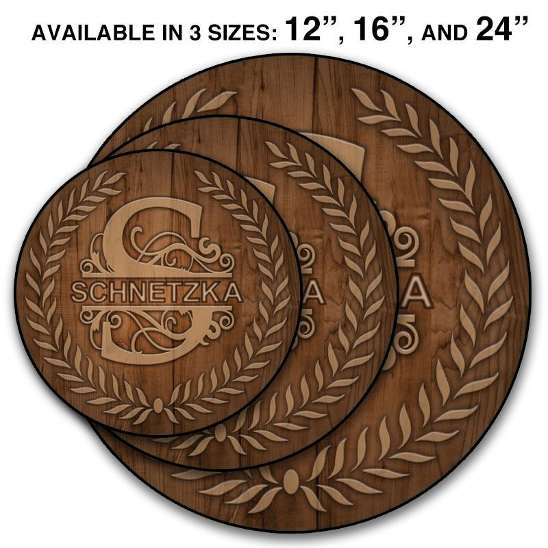 Lazy Susan - Customizable DARK WOOD with Leaves - 3 Different Sizes - Table Top - Handcrafted in USA - Image 6