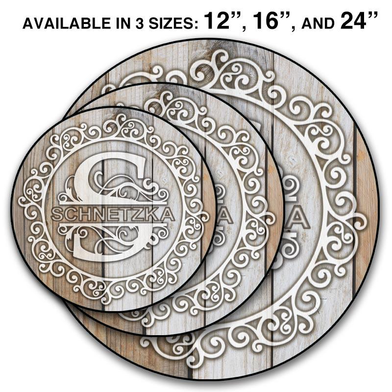 Lazy Susan - Customizable WHITE WOOD with Decorative Design - 3 Different Sizes - Table Top - Handcrafted in USA - Image 3