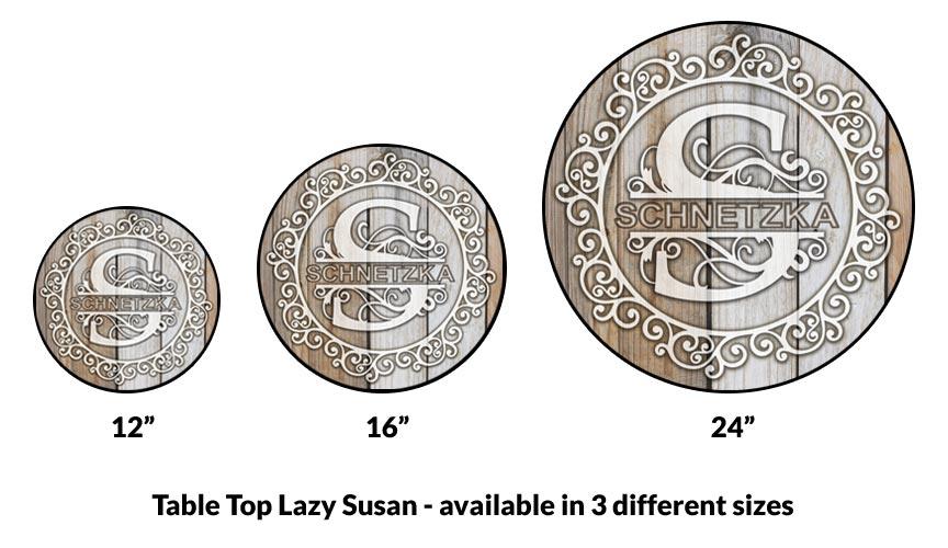 Lazy Susan - Customizable WHITE WOOD with Decorative Design - 3 Different Sizes - Table Top - Handcrafted in USA - Image 6