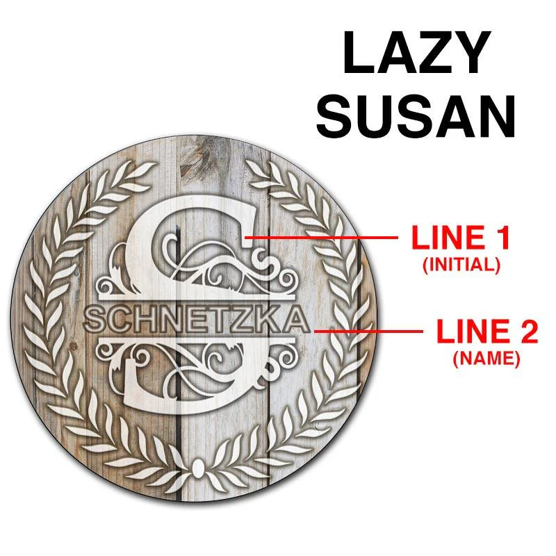 Lazy Susan - Customizable WHITE WOOD with Leaves - 3 Different Sizes - Table Top - Handcrafted in USA.00 - Image 2