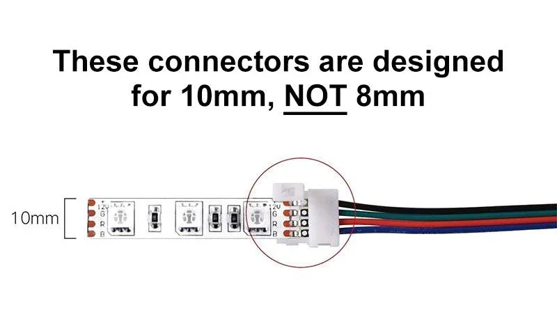 LED Strip to Strip Connector - 10mm - 4 pin - Image 5