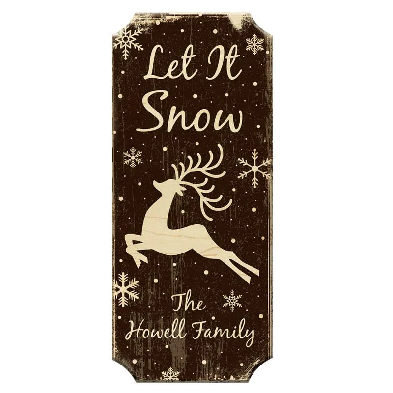 Let It Snow - CUSTOMIZABLE Wood Christmas Sign - Color Options - Image 3