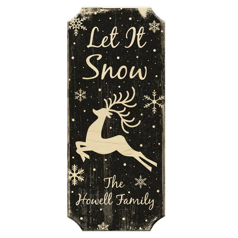Let It Snow - CUSTOMIZABLE Wood Christmas Sign - Color Options - Image 4