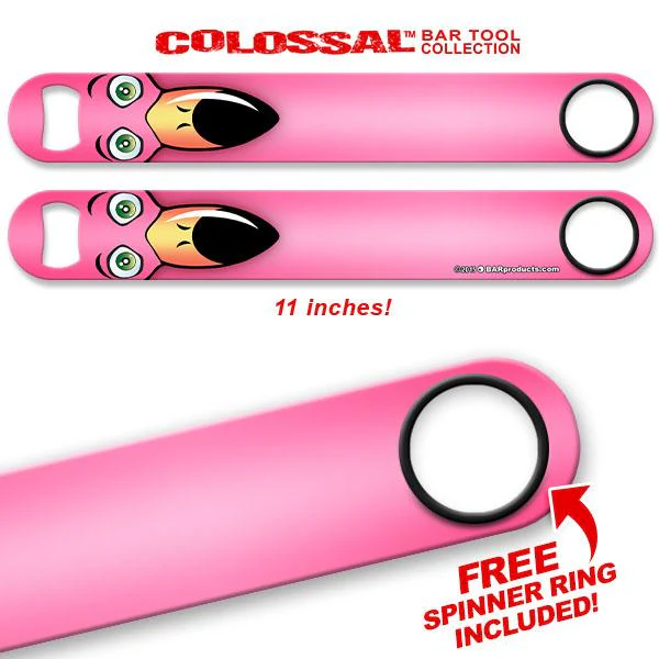 Longneck Flamingo Kolorcoat™ 11" Long COLOSSAL™ Speed Bottle Opener