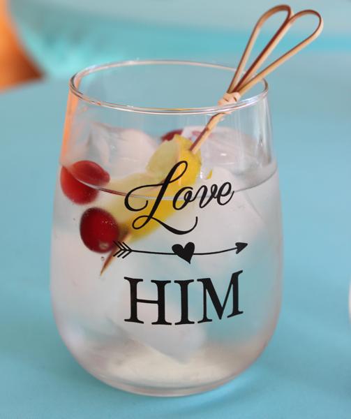 Love Him, Love Her Stemless Wine Glass Set - Image 4