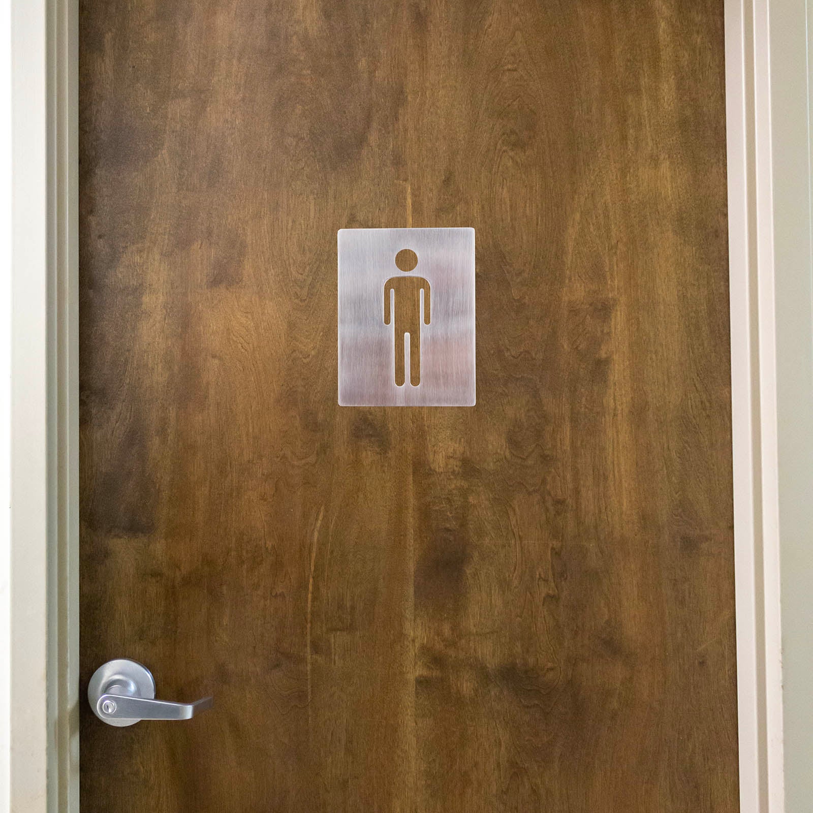 Male Restroom Sign - Stainless Steel - 4" x 5" - Image 2