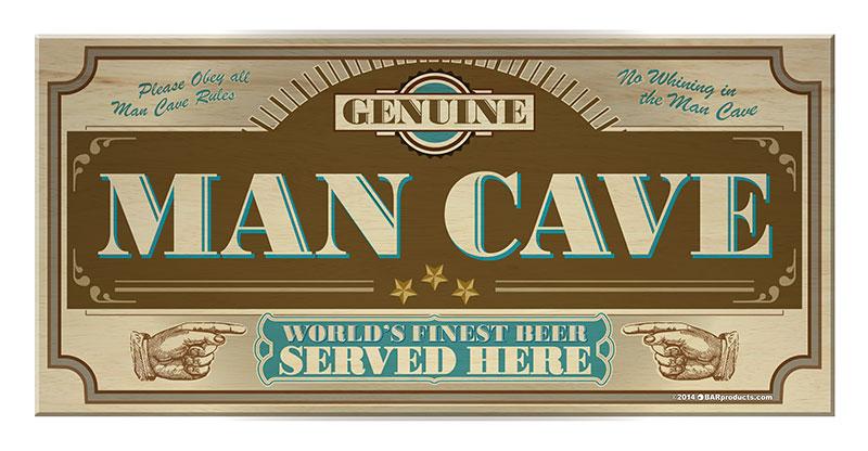 Man Cave - Kolorcoat™ Wood Bar Sign - Large (11 3/4" x 23 3/4")