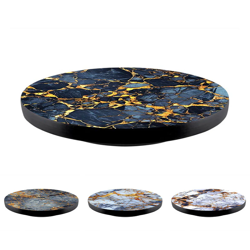 Marble W/ Gold Designs Lazy Susan - 3 Different Sizes - For Kitchen Table Top - Handcrafted in USA